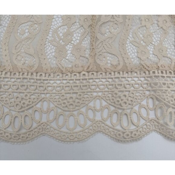 Lauren Conrad Women’s top Cream Ivory Lace Blouse sleevless BOHO romantic XXL - Picture 7 of 10